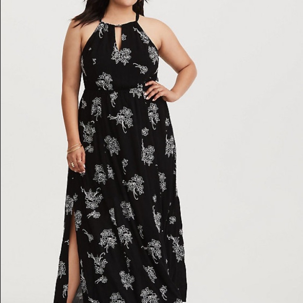torrid black/white maxi dress